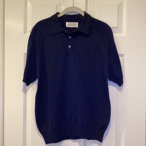 VTG 70's Arnold Palmer / Robert Bruce Knit Polo Sweater - Navy, Medium